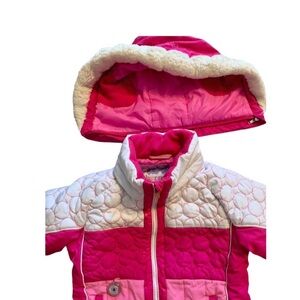 Obermeyer Kids Puffer Jacket in Pink and White
